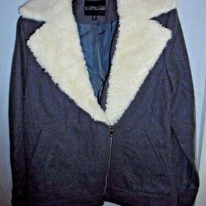 EXPRESS Men's Wool Blend Shearling Jacket